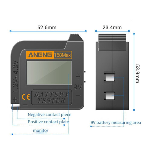 Bærbar digital batteritester Spenningskontroll 168Max 1