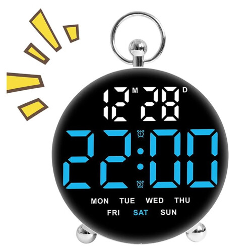 Multifunction Digital Wall Clock Date Week Timing Countdown 2 Alarm Large-Screen Desktop LED Alarm Clock Home Decor 1