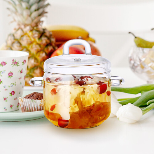 Clear Glass Saucepan High Borosilicate 700ml 2