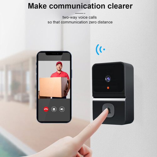 Draadloze wifi-videodeurbel met beveiligingscamera (1 stuk) 1