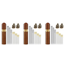 Wooden Needle Case for Sewing and Embroidery 3-Pack