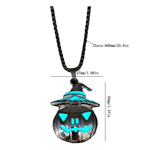 Halloween necklace with pumpkin ghost face 2.7x3.5 cm 2