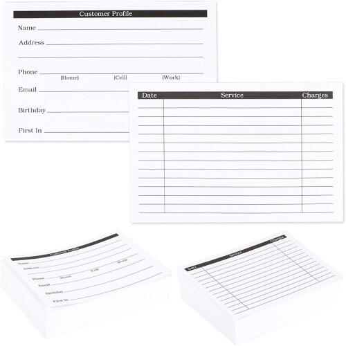 Client Profile Cards White 6 x 4 Inches 100 Pack