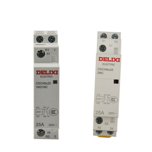 Επαφέας AC 2/4 πόλων 25A NO/NC Βάση στήριξης σε ράγα DIN 1