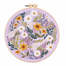 Embroidery Kit Floral Landscape with Threads and Needles