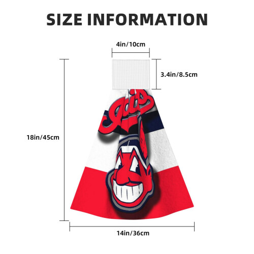 Χειροπετσέτες Chief Wahoo από βελούδο κοραλί με θηλιά Velcro 1