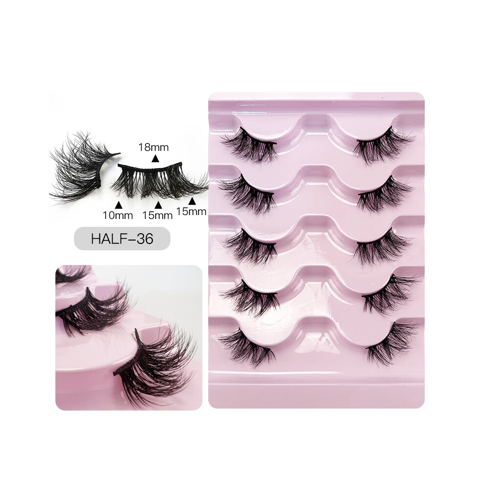 Nvzi Wispy Mink Eyelashes Natural Volume 5 Pairs