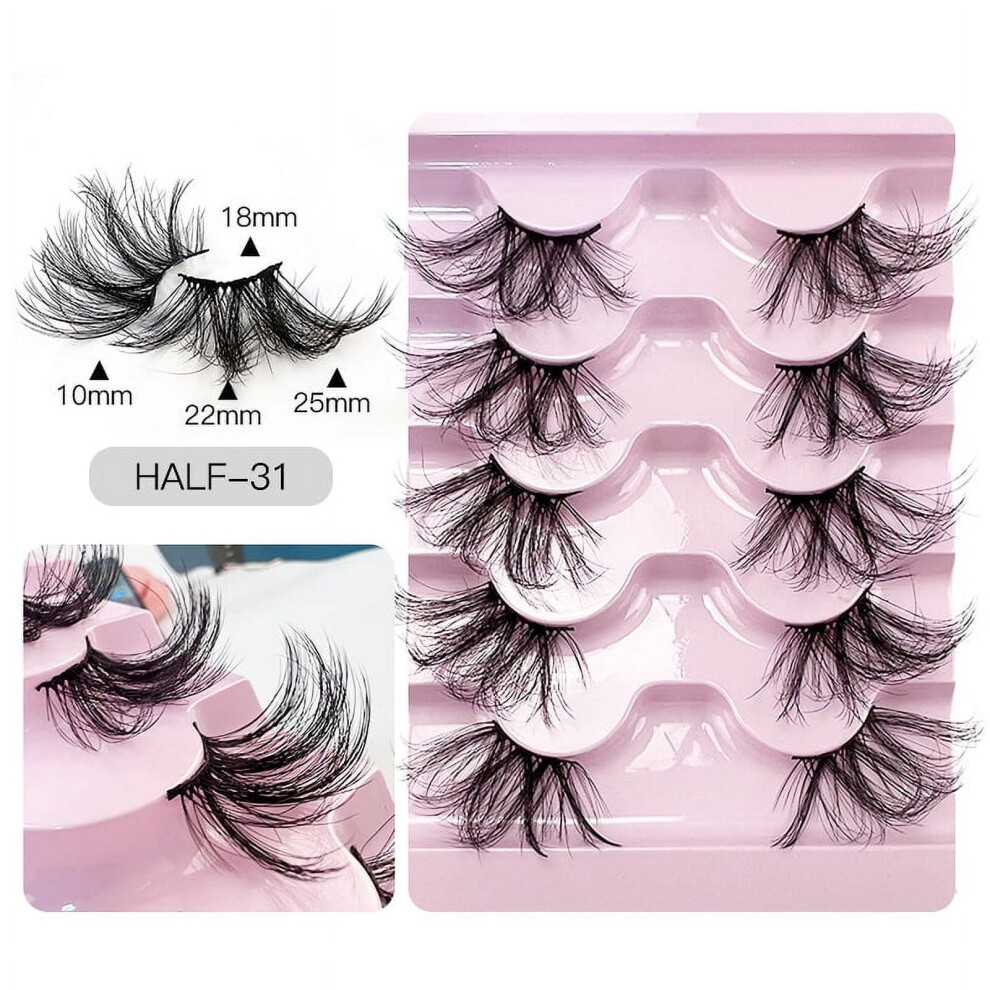 Wispy Mink Eyelashes Natural Volume 5 Pairs