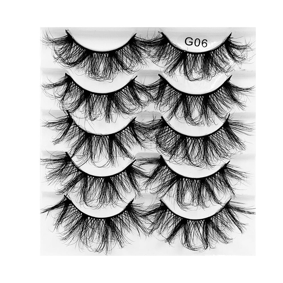 Nvzi wispy mink false eyelashes natural look 5 pairs