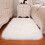 White sheepskin rug artificial wool square fluffy 1