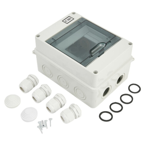 Utomhusfördelningsbox i plast med transparent MCBSwitch 2