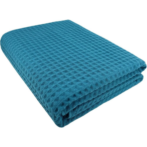 Toalhas de Banho de Algodão com Textura Waffle 35x70 polegadas Azul Celeste 2 Peças