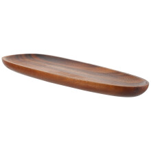 Plateau de salle de bain en bois d'acacia, disque en forme de serviette