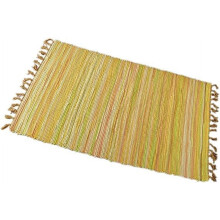 Rag Rug Cotton Reversible Hand Woven 20" x 31" Yellow