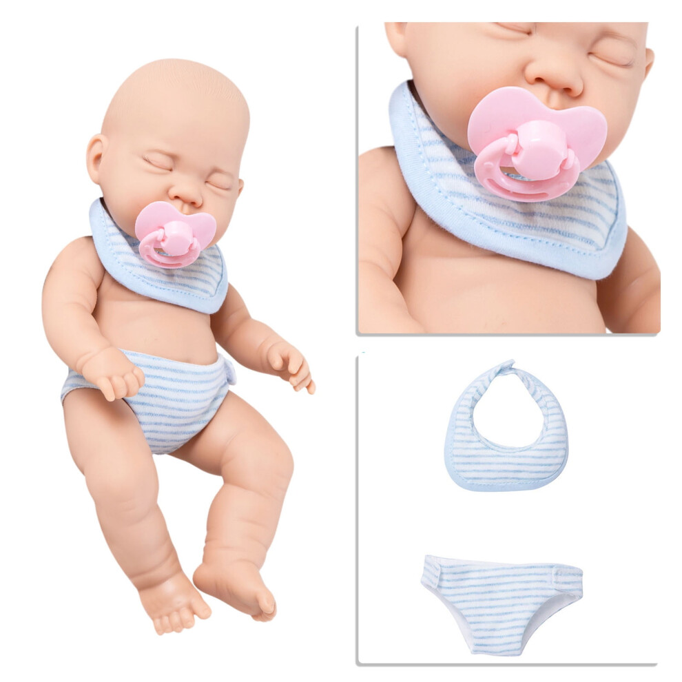 Reborn Doll Soft Rubber 30cm with Pacifier and Bib