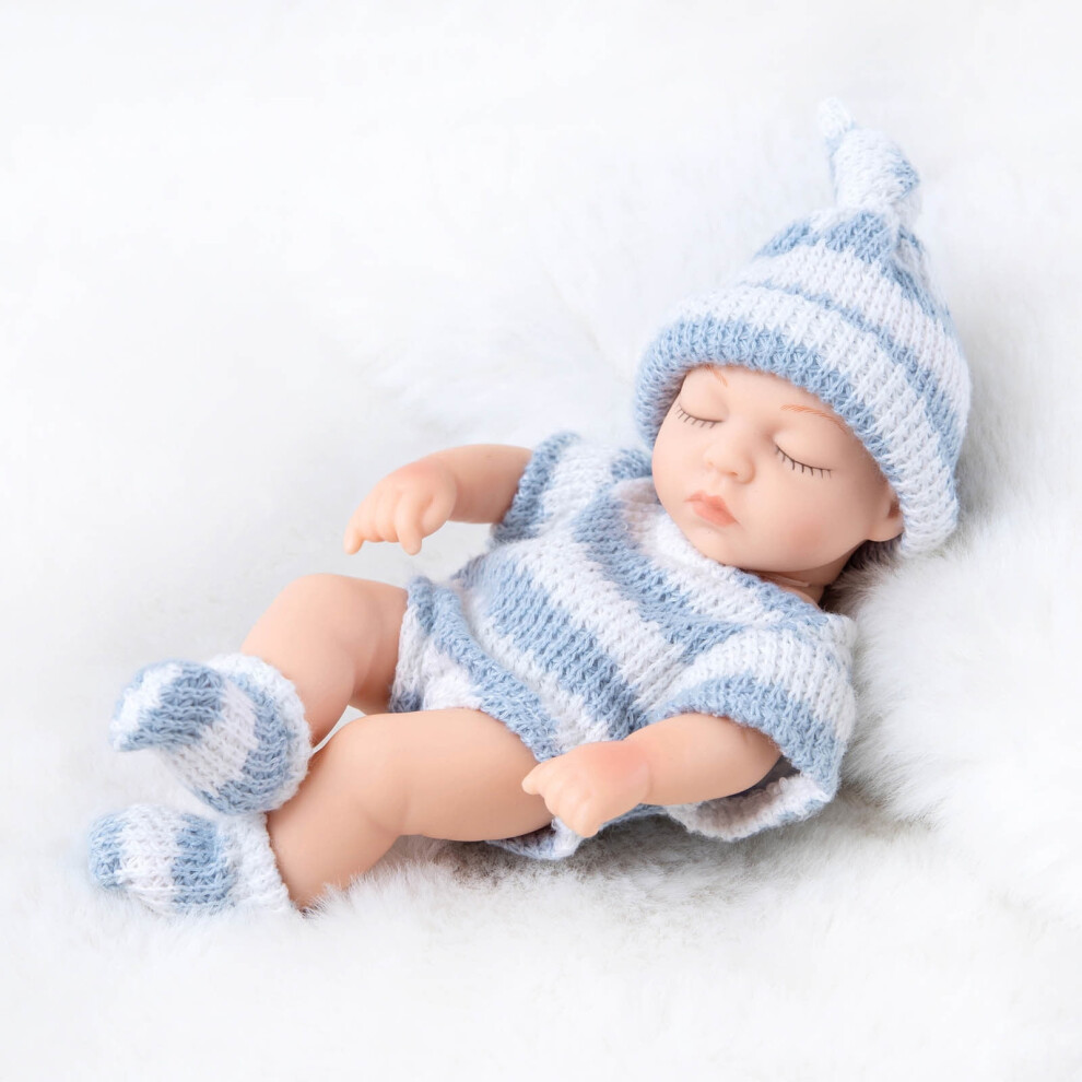 Reborn Doll Soft Rubber 18cm with Pacifier and Bib