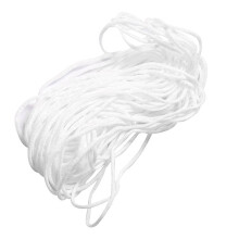 Witte elastische band, 3 mm rond, handgemaakt