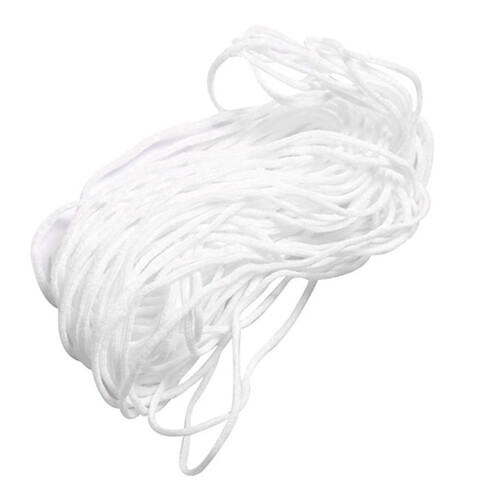 Witte elastische band, 3 mm rond, handgemaakt