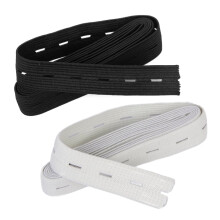 Linaichen elastischer Bund, 1,5 m, weiß/schwarz, 2 Stück