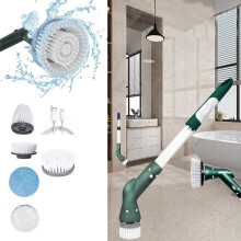 Brosse à poils durs électrique sans fil avec 5 têtes et extensible