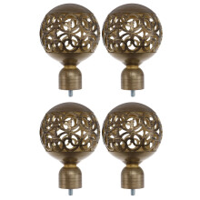 Ponteiras decorativas redondas para varão de cortina (4 peças)