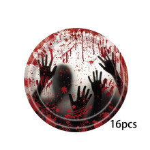 Platos desechables negros para fiestas con temática de Halloween (paquete de 24)