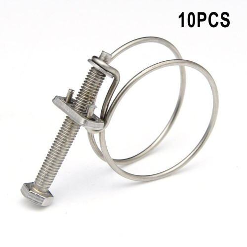 Stainless Steel Double Wire Hose Clips 10PCS 2