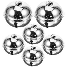 Ornáid clog sleamhnáin Linaichen airgid 50mm 6 phíosa