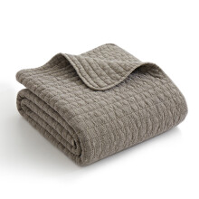 Levtex Home taupe quiltet bomuldstæppe 122x152 cm