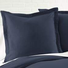 Levtex Home gewassen marineblauwe linnen euro kussensloop 26x26 inch