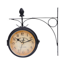 Vintage double-sided wall clock European style black