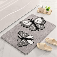Badkamermat met vlindermotief, blauw, 24x36 inch, antislip