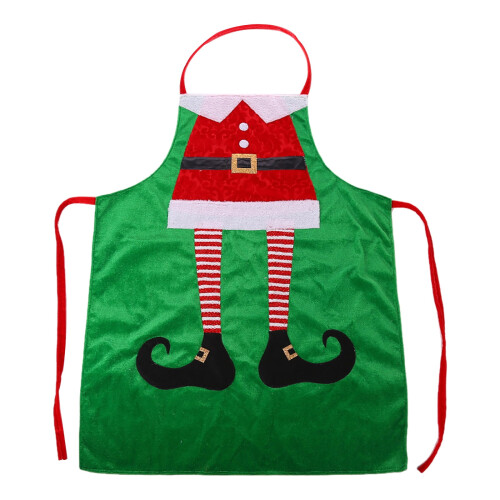 Kerstschort van flanel voor dames (1 stuk)