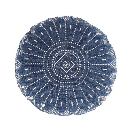 Almofada decorativa redonda Levtex Home Bellamy Teal, 40 cm (16 polegadas).