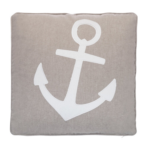 Almofada decorativa Levtex Home com aplique de âncora, 45x45 cm (18x18 polegadas)