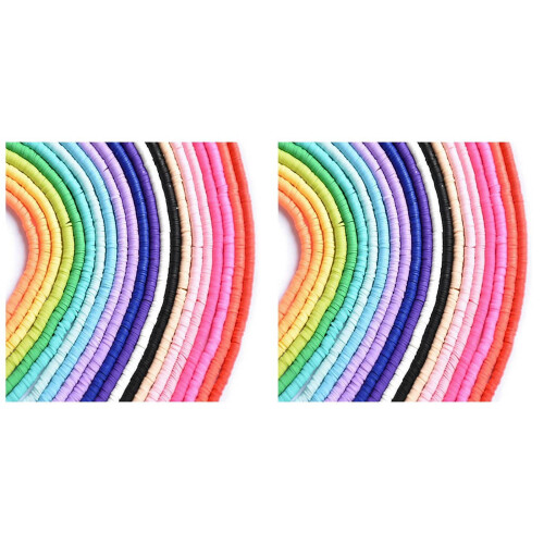 Perles plates en argile pour la création de bijoux (2 pièces)