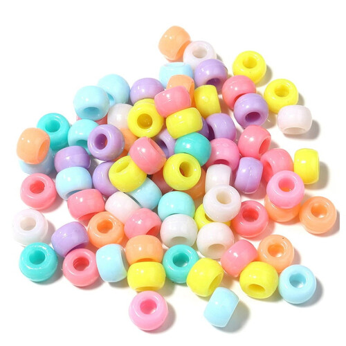 Perles Kandi 6x9mm Couleur claire 1800 pièces