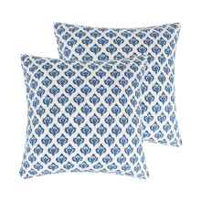 Levtex Home Lorrance Quilt Euro Sham Marineblå Hvid Blad