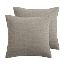 Levtex Home taupe euro kussensloopset van 2 katoenen, omkeerbaar