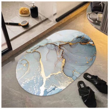 Badeværelsesmåtte Ocean Blue 63,6 x 89,4 cm hurtigttørrende absorberende