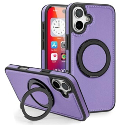 Lederhülle für iPhone 16 mit MagSafe und drehbarem Ring