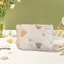 Kerst make-up tasje, pluche toilettasje, cadeautasje (1 stuk)