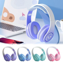 Casque audio sans fil Bluetooth supra-auriculaire violet