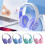 Cuffie wireless Bluetooth circumaurali viola 1