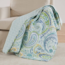 Levtex Cortona Paisley Quilted Throw 50x60 in Cotton