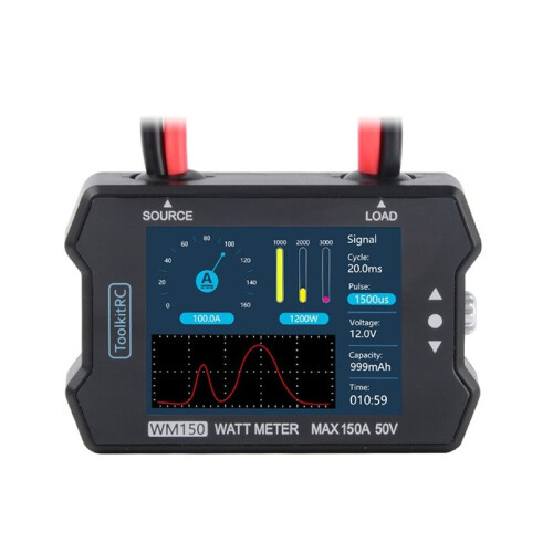 ToolkitRC WM150 150A 50V Watt Meter Power Analyzer Voltage Current Tester PWM Output for RC Power Metering