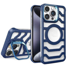 iPhone-hoesje met open frame van koolstofvezel, grijs