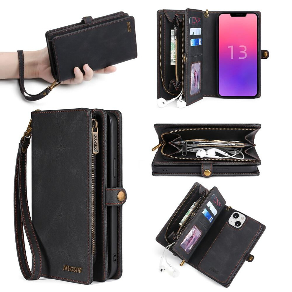 Leather Iphone 13 Mini Wallet Case With Detachable Folio 9314556125799