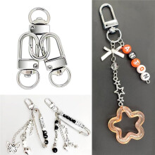 30 Stuks Metalen Kreeftklauw Sluitingen Zilver Draaihaak met Sleutelhangers, Zware Sleutelhanger Clips voor Lanyards, Tassen