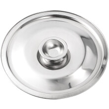 Tapa de acero inoxidable para tazón de 6,3 pulgadas con asa.